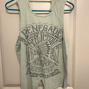 Distressed tank top with bling